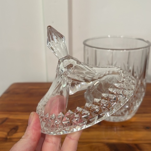 NWT Celebrations by Mikasa Crystal Savanna 9.75" Biscuit Barrel Jar - Picture 3 of 8